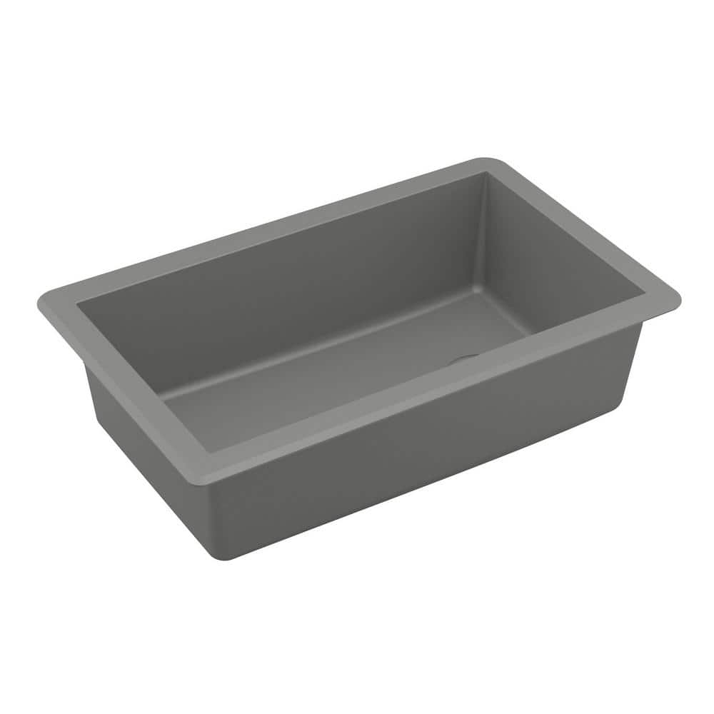 Gray Quartz Composite 32'' Single Bowl Undermount Kitchen Sink