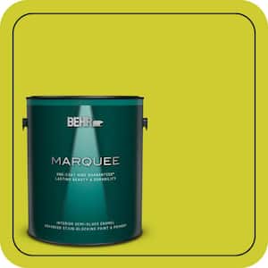 1 gal. #S-G-400 Lime Pop Semi-Gloss Enamel Interior Paint & Primer