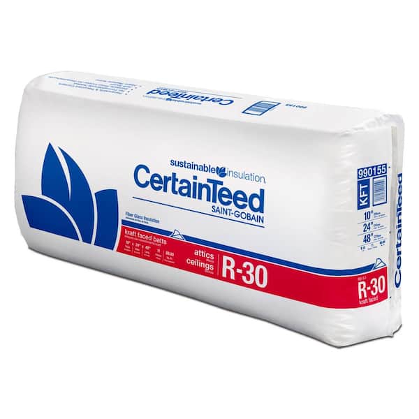 CertainTeed R30 Kraft Faced Fiberglass Insulation Batt 24 in. x 48 in. (11-Pieces)
