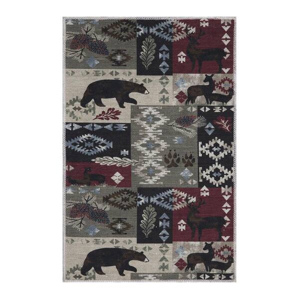 Ottomanson Non Shedding Washable Wrinkle-free Flatweave Southwestern 2x3 Area Rug/Entryway Mat 2 ft. x 3 ft.,Multicolor