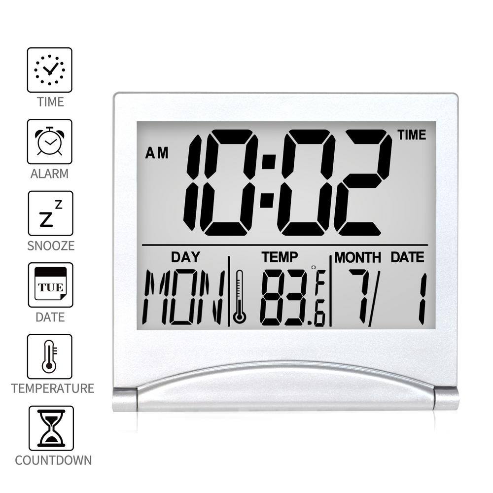 Buy Digital Travel Alarm Clock Foldable Calendar & Temperature