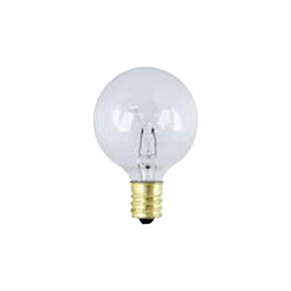 Feit Electric 7-Watt G16.5 Non-Dimmable Clear Glass Globe E12 Candelabra Incandescent Light Bulb for string light Soft White (36-Pack)