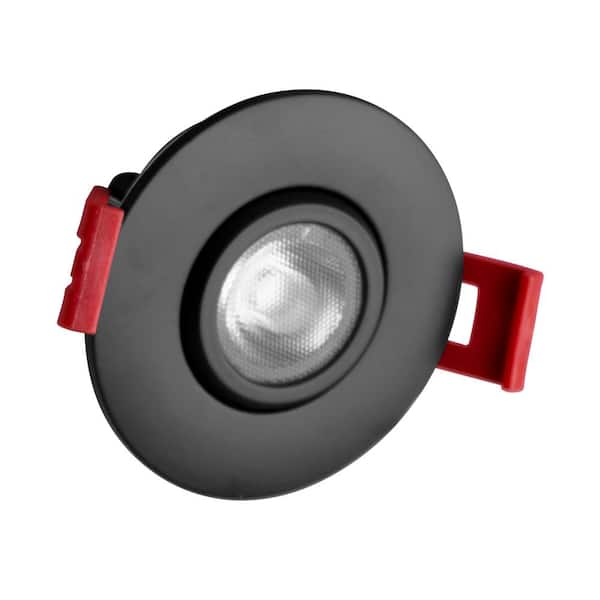 NICOR 2 in. Black 3000K Remodel IC-Rated Recessed Integrated LED Gimbal Downlight Kit