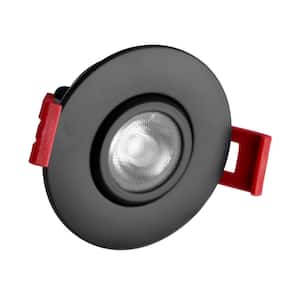 2 in. Black 4000K Remodel IC-Rated Recessed Integrated LED Gimbal Downlight Kit