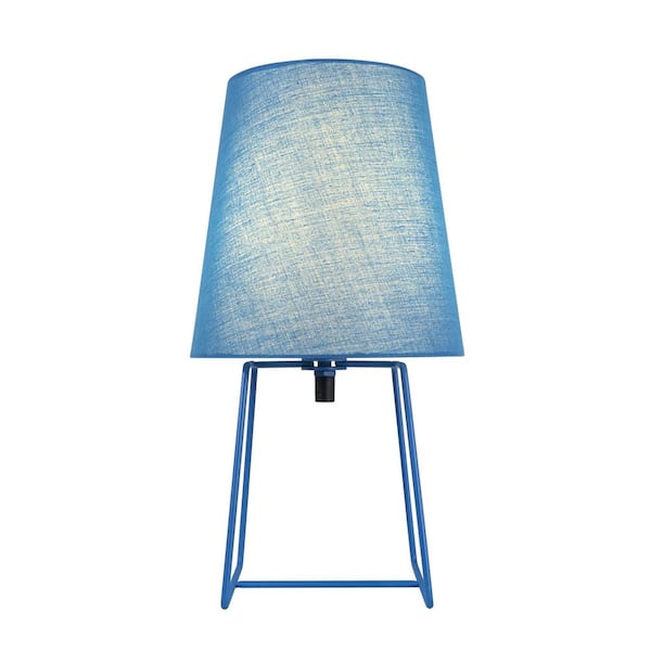 Black Painted Finish and Empire Shaped Lamp Shade Aspen Creative Blue 7 Wide 13 High Transitional Metal Accent Table 40172-71