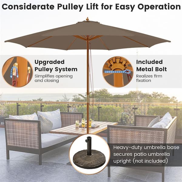 11-foot solar-powered cantilever patio umbrella 10' Solar Cantilever Umbrella - LED Lights & UV Protection