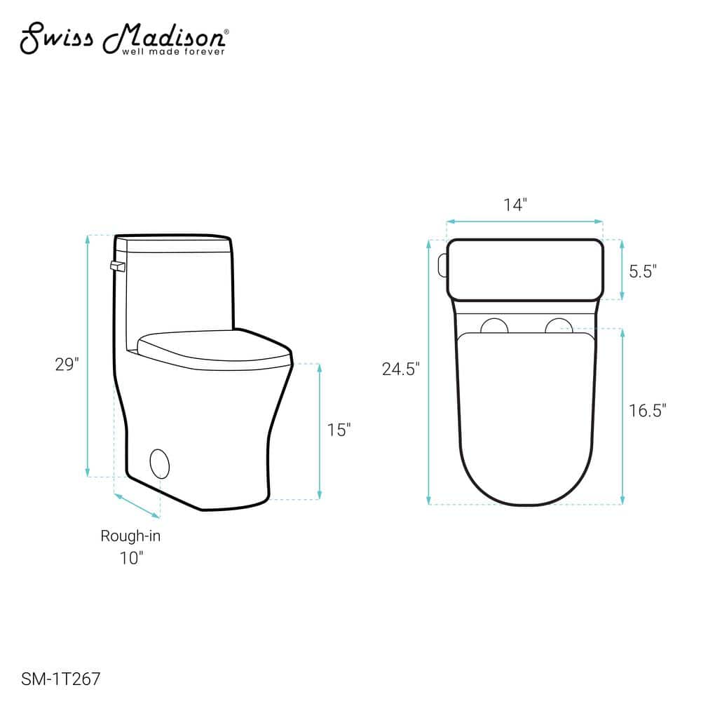 Sublime II White Ceramic Round One-Piece Toilet