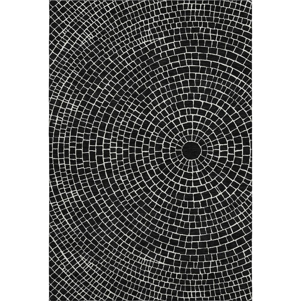 Mayfield Premium Machine Washable Abstract AMF2455 Black 8 ft. x 10 ft. Area Rug price history on PriceWatchPro