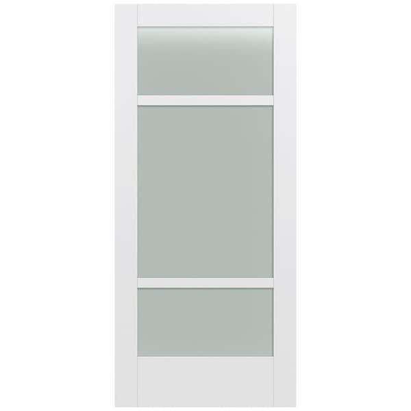 JELD-WEN 36 in. x 80 in. MODA Primed PMT1031 Solid Core Wood Interior Door Slab w/Translucent Glass
