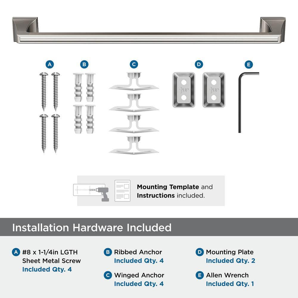 Mulholland 18 Inch Brushed Nickel Wall Mounted Towel Bar
