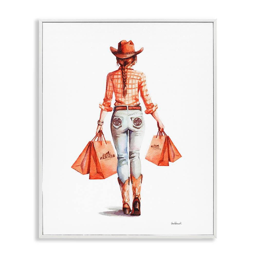 Modern Chic Cowgirl by Amanda Greenwood White Framed People Giclee Art Print 20 in. x 16 in. price history on PriceWatchPro