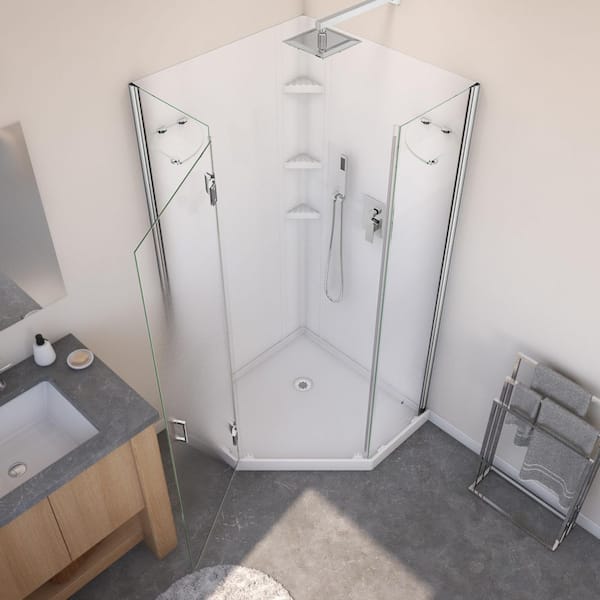 Yコーナー white-maax-shower-stalls-kits-