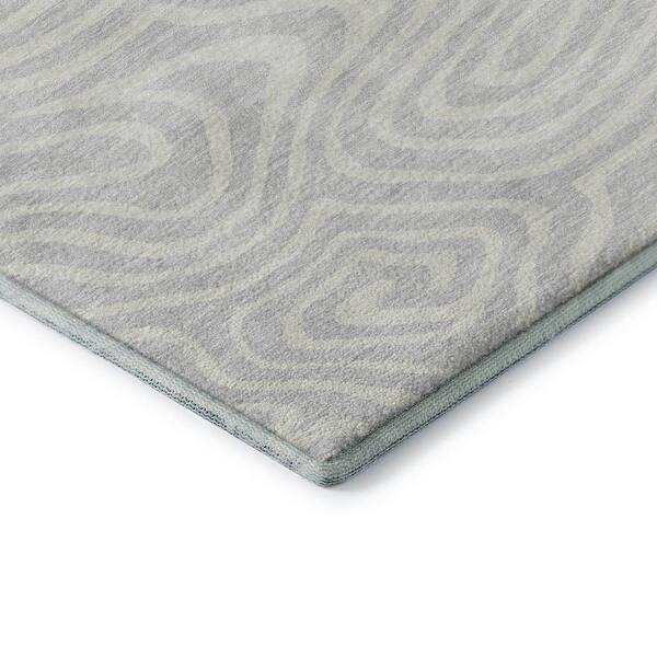 Mayfield Premium Machine Washable Abstract AMF1020 Silver 10 ft. x 14 ft. Area Rug
