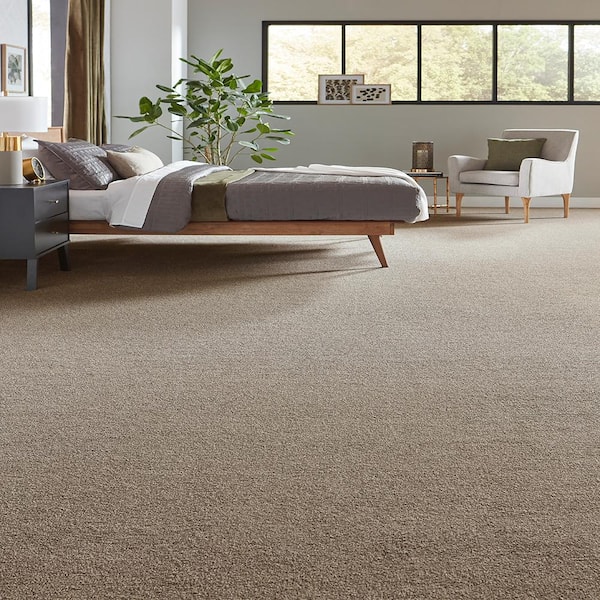 Shaw Wide Width Sculpture III 12-ft- Boulder Boulder Textured Carpet Sample (Interior) Shaw Wide Width Sculpture III 12-ft- Boulder Boulder Textured Carpet Sample (Interior)