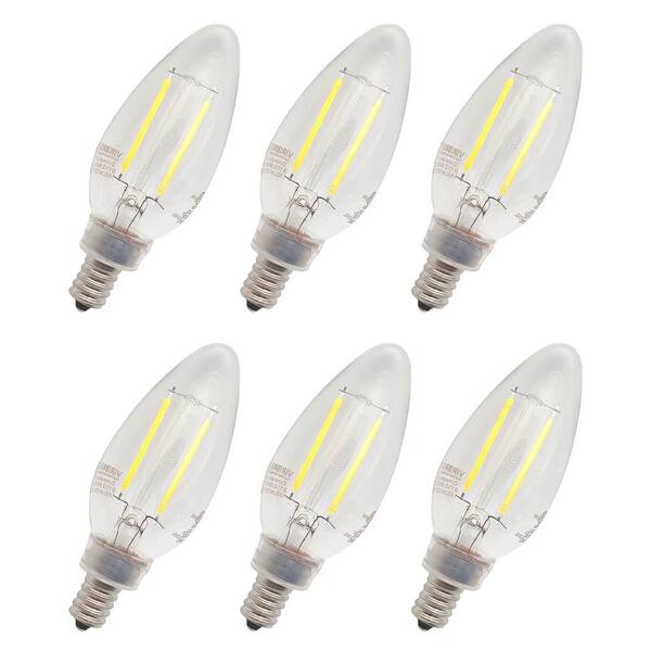 Viribright 35-Watt Equivalent B10 Dimmable E12 Candelabra Base LED Light Bulb Warm White (6-Pack) Viribright 35-Watt Equivalent B10 Dimmable E12 Candelabra Base LED Light Bulb Warm White (6-Pack)