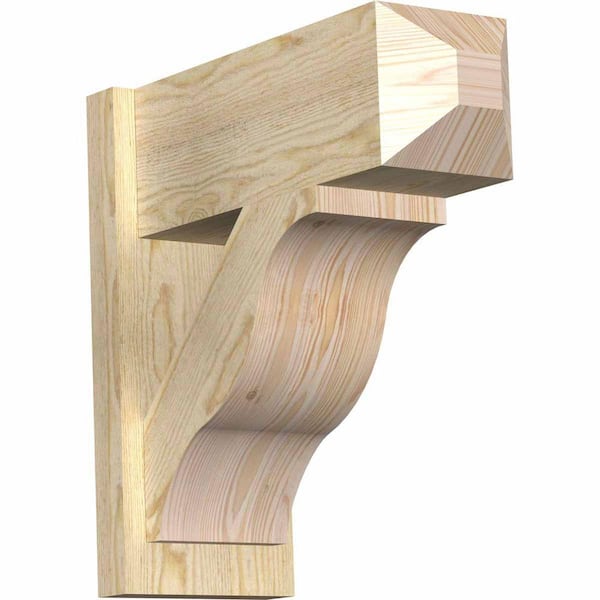 Ekena Millwork 8 in. x 20 in. x 20 in. Douglas Fir Fuston Craftsman Rough Sawn Outlooker