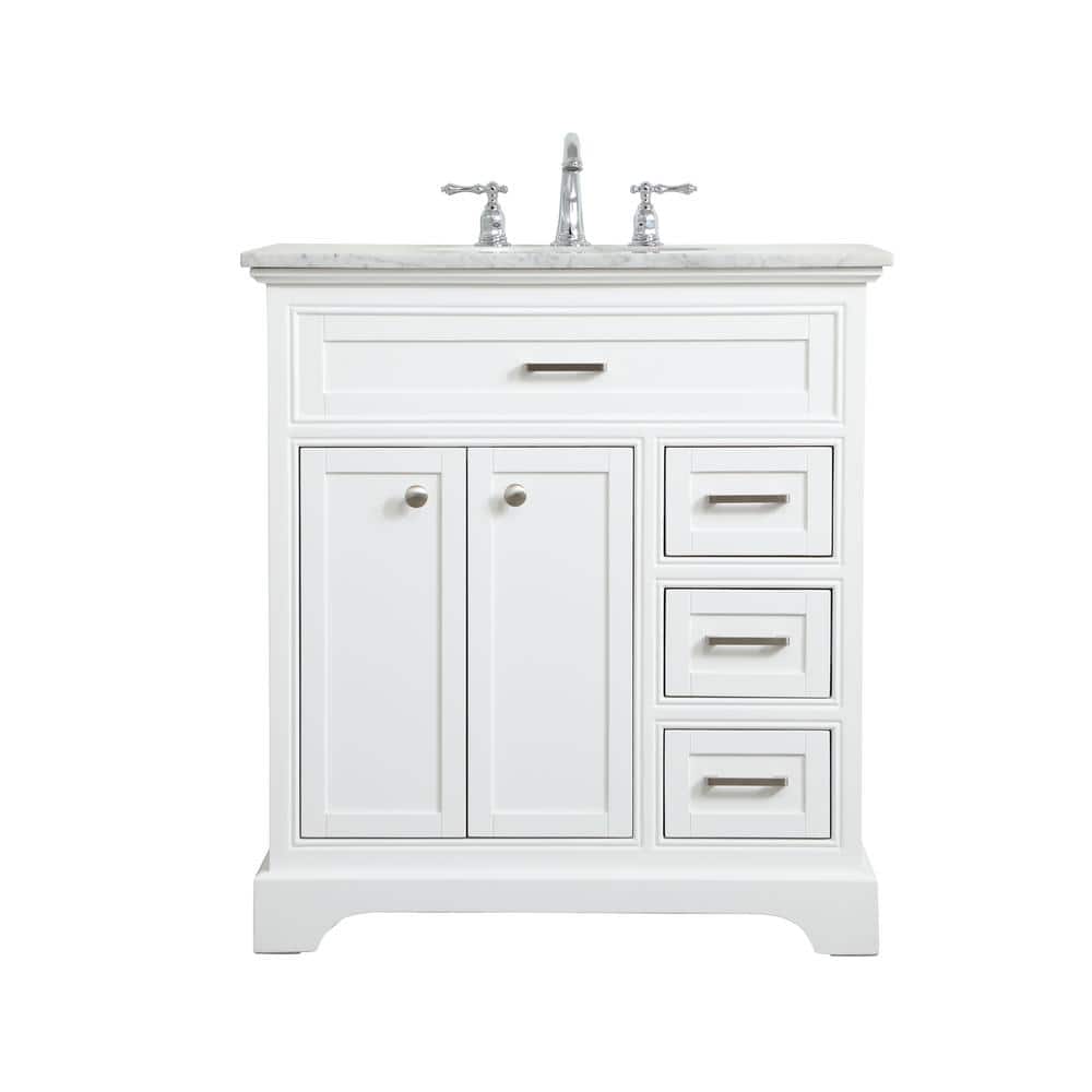 Simply Living 32 in. W x 21.5 in. D x 35 in. H Bath Vanity in White with Ca