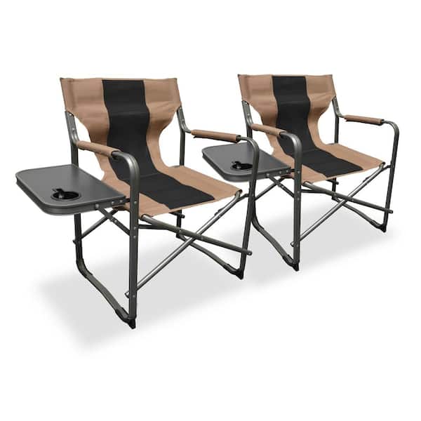 Black Steel Folding Lawn Chair, Padded Folding Lawn Chairs Home Depot