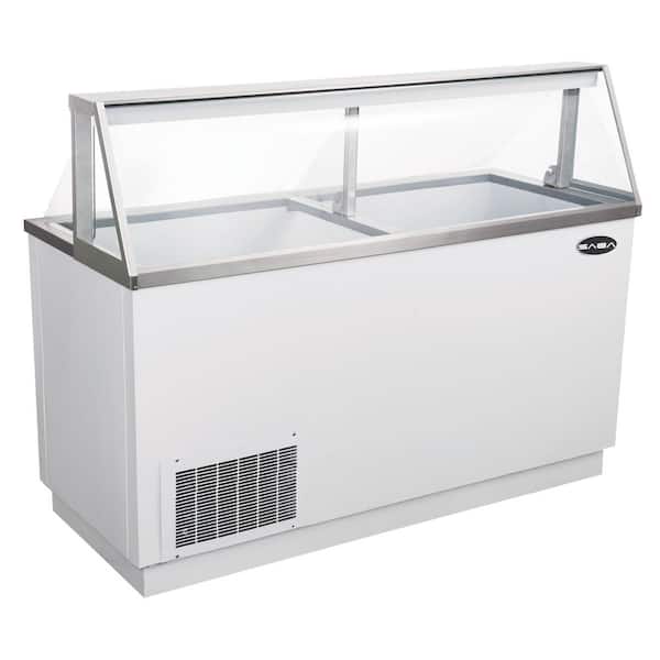 SABA 66 cu. Ft. Commercial Chest Freezer Ice Cream Dipping Cabinet Display Case in White