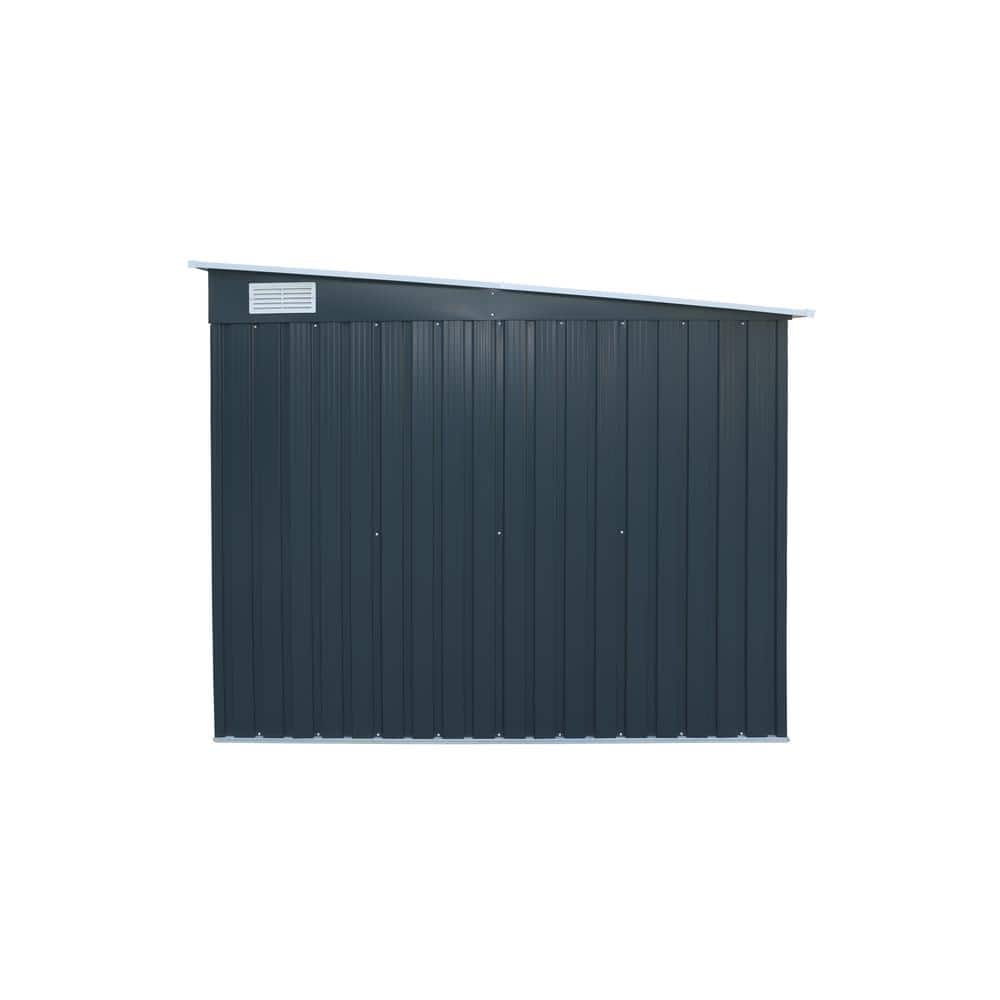Anthracite and White Medium Metal Bicycle Storage Shed