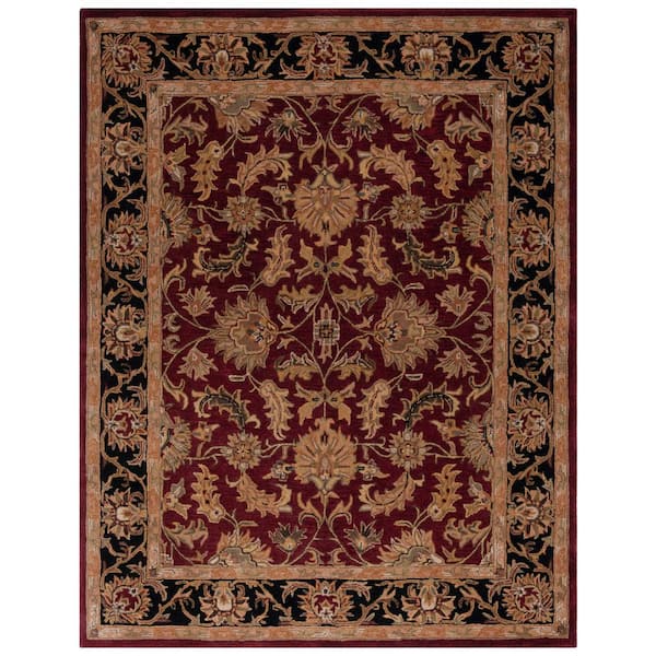 SAFAVIEH Heritage Red and Black 8 ft. x 10 ft. Border Area Rug