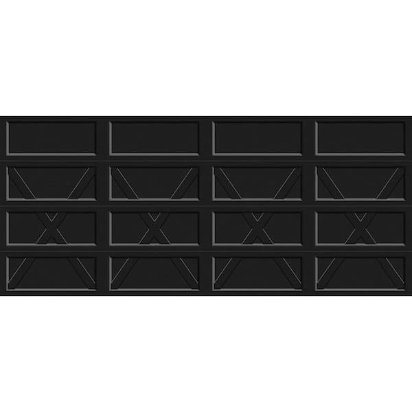 Bridgeport Steel Design X 16 ft. x 7 ft. Insulated 18.4 R-Value Black Garage Door without Windows