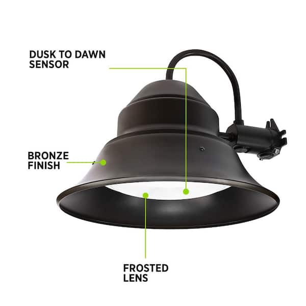 Commercial Electric 3500 Lumen Integrated LED Bronze Dusk to Dawn