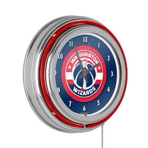 New Orleans Pelicans Red Logo Lighted Analog Neon Clock