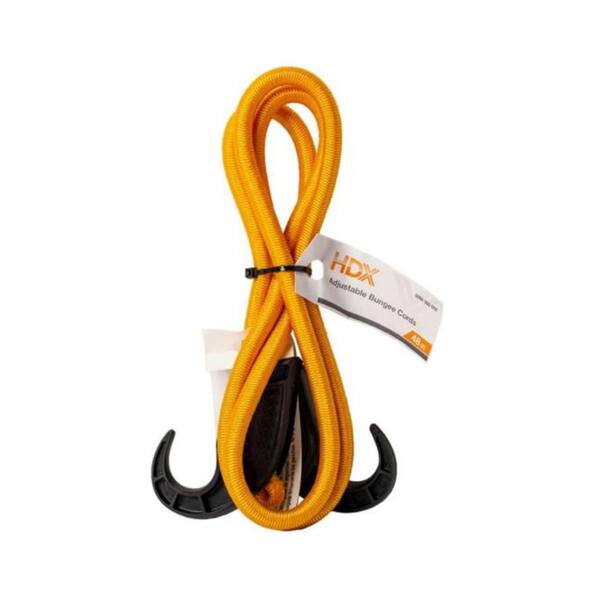 HDX 6 in. to 48 in. Bungee Cord w Adjustable Hook, Bulk (1Pack) FH4879