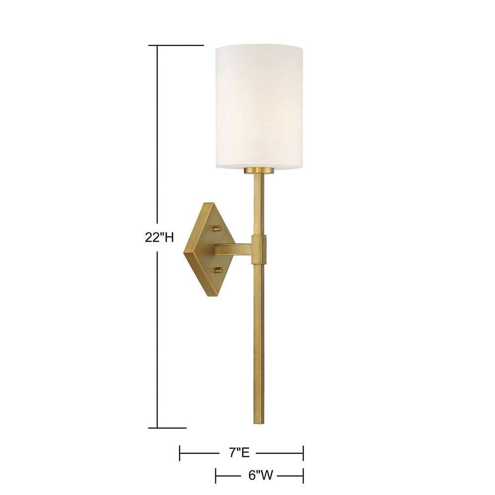 Destin Warm Brass Direct Wired Wall Sconce