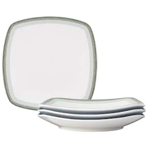 Colorscapes Layers Sage 10.75 in. Porcelain Square Dinner Plates, (Set of 4)