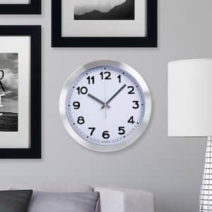 12 in. x 12 in. Brushed Aluminum Wall Clock