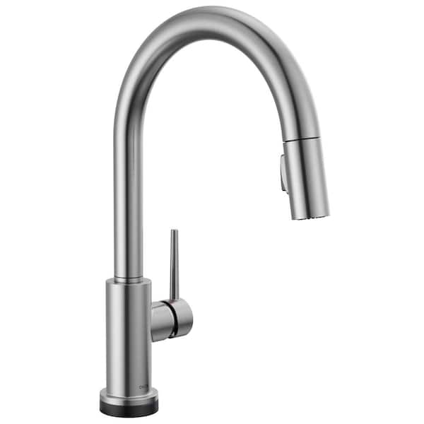 Delta Trinsic Touch2O with Touchless Technology Single Handle Pull Down Sprayer Kitchen Faucet in Arctic Stainless