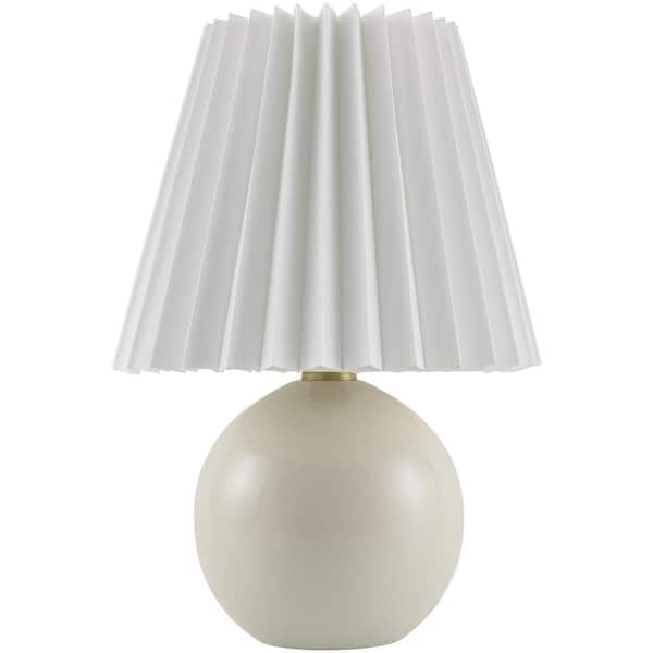 Livabliss Ferez FRZ-014 12 in. H x 8 in. W x 8 in. D Accent Table Lamp, White