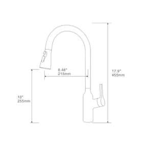 Single Handle Pull Down Sprayer Kitchen Faucet with Gooseneck in Chrome