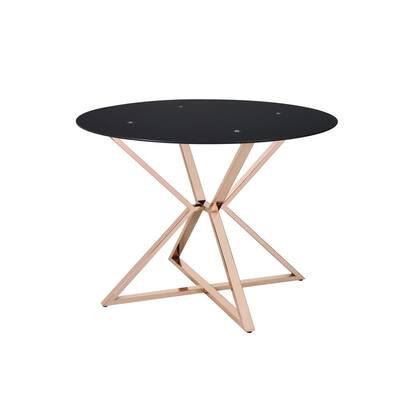 Kapela 41.5 in. Gold and Black Round Dining Table