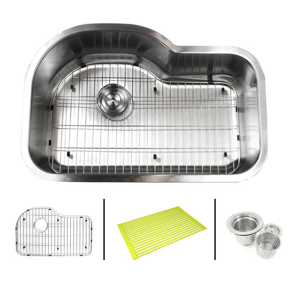 eModernDecor Undermount 16Gauge Stainless Steel 311/2 in. x 211/8 in