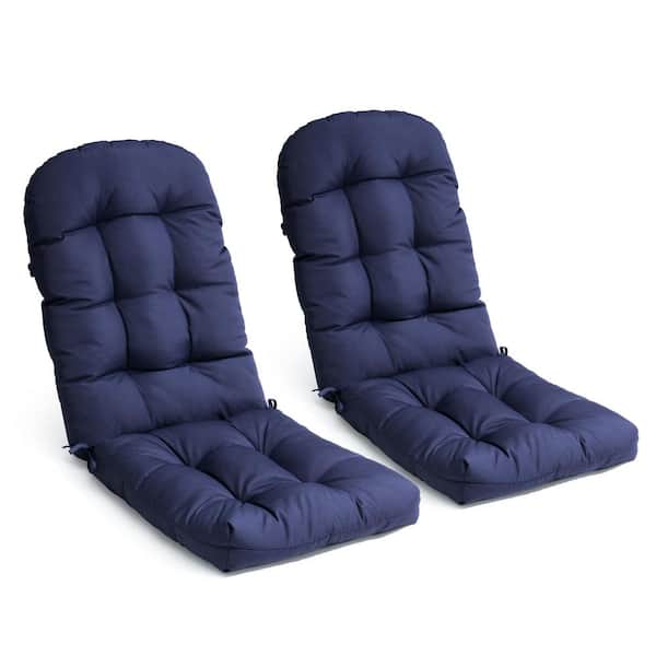 20 in. x 30 in. 2-Piece Deep Seating Outdoor Adirondack Chair Cushion in Navy Blue for Lounge Chair, Rocking Chair