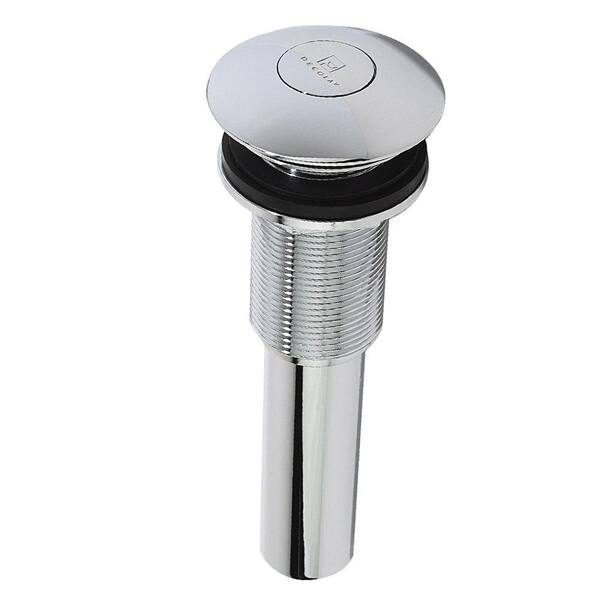 DECOLAV 2.717 in. H x 8.6875 in. D Push Button Closing Umbrella Drain without Overflown in Polished Chrome