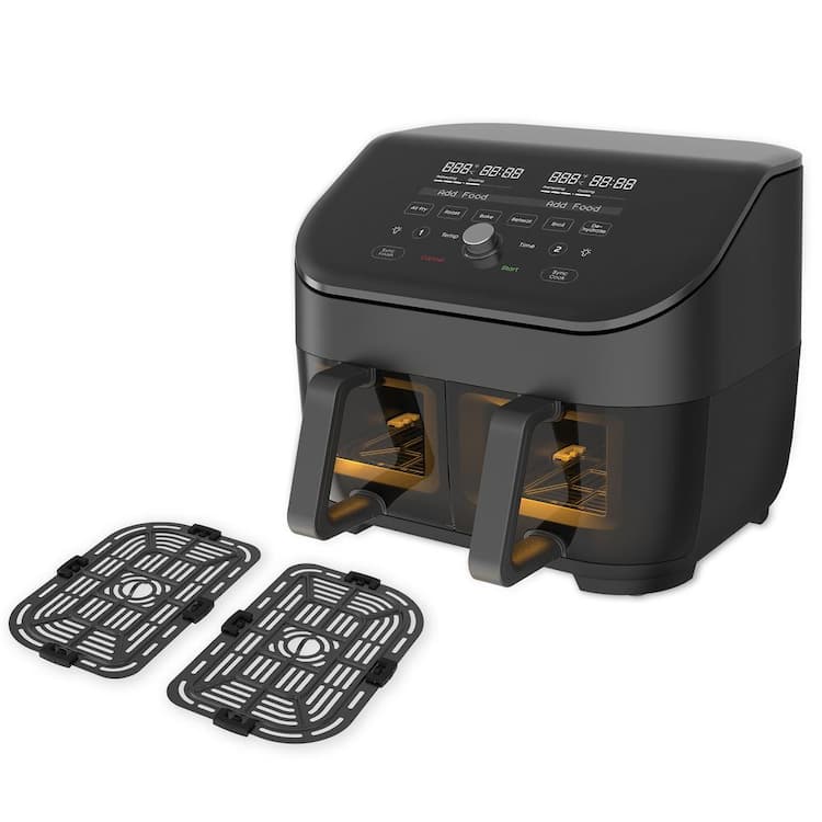 Instant Pot Instant Vortex Plus 8 qt. Black Dual Basket Air Fryer with ClearCook