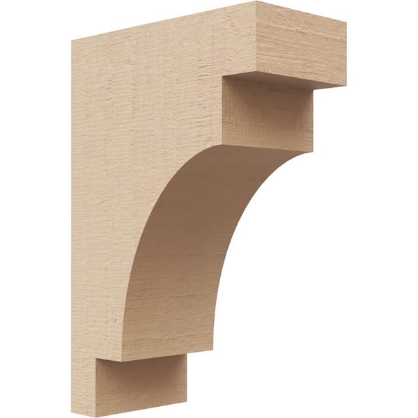 Ekena Millwork 2 in. x 6 in. x 4 in. Series 2 Classic Mediterranean Rough Cedar Woodgrain Timberthane Polyurethane Corbel, Primed Tan
