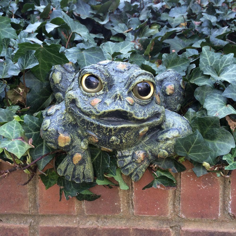 Large Hand-Painted Resin Toad Hollow Shelf-Sitter Statue
