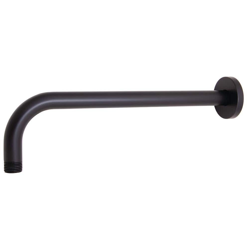 12.4" Matte Black Brass and Stainless Steel Wall Mounted Shower Arm