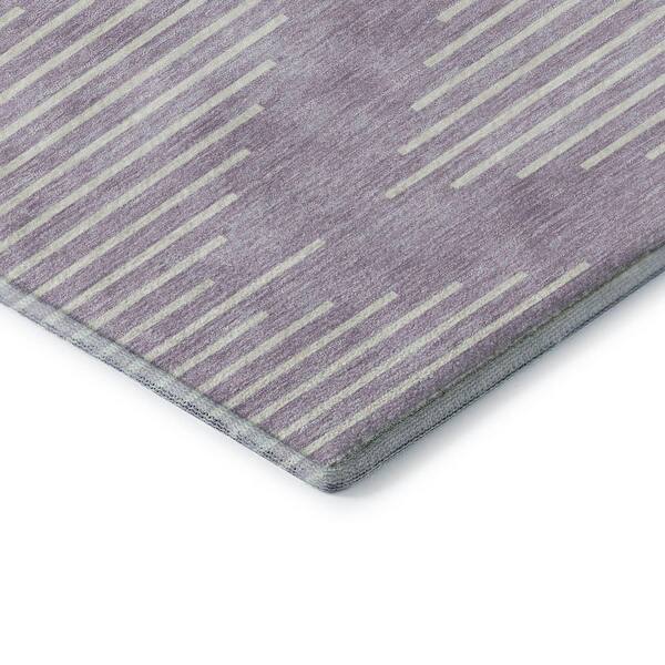 Mayfield Premium Machine Washable Abstract AMF1016 Lavender 2 ft. 3 in. x 7 ft. 6 in. Runner Rug