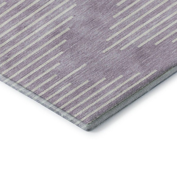 Mayfield Premium Machine Washable Abstract AMF1016 Lavender 5 ft. x 7 ft. 6 in. Area Rug