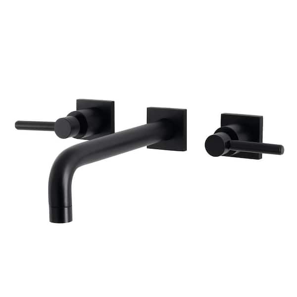 Kingston Brass Concord 2-Handle Wall-Mount Roman Tub Faucet in Matte Black (Valve Included)