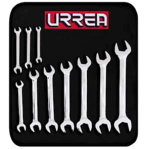 Metric Open End Chrome Wrench Set (10-Piece)