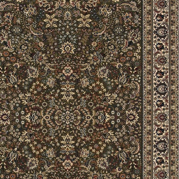 8 ft. x 11 ft. Ivory, Red, Orange Tribal Washable Rectangular Area Rug