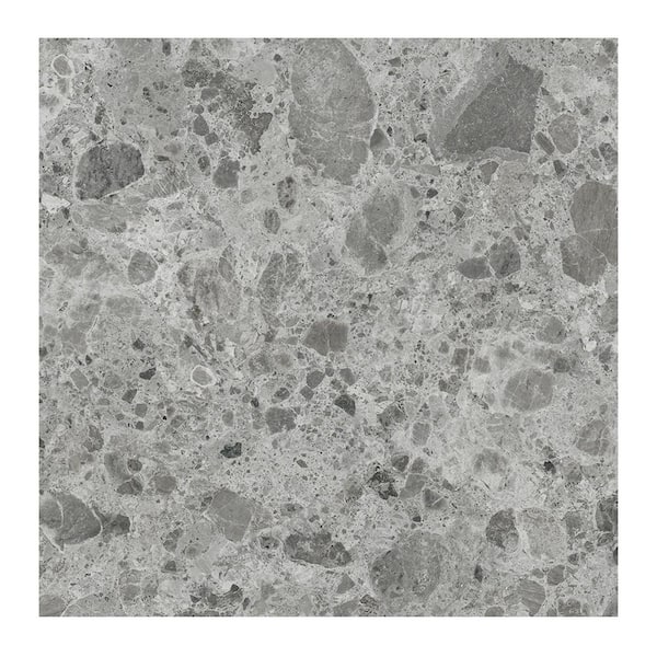 Giorbello Ambience Terrazzo Gray 24 in. x 24 in. x 10mm Porcelain Floor ...