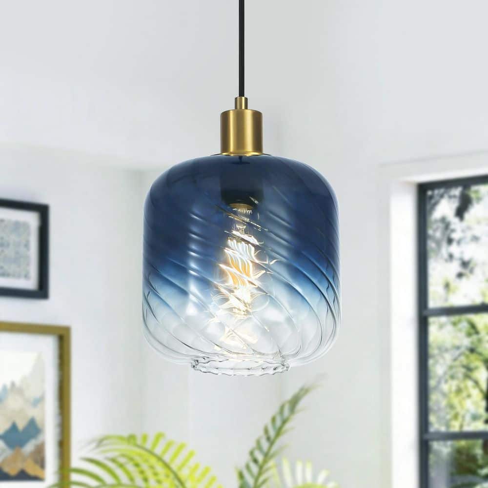Merbotin Rayhome 8.66 in. 1-Light Coastal Modern Gradient Blue